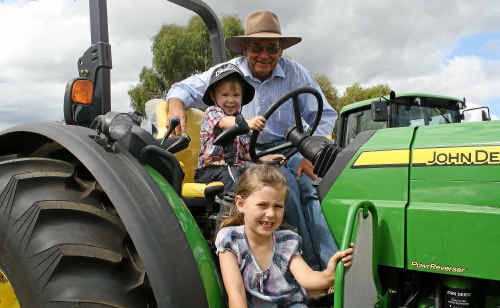 Killarney resident Gordon Goodwin samples the best of the Killarney Show with his grandchildren Riley and Madeline. Killarney resident Gordon Goodwin samples the best of the Killarney Show with his grandchildren Riley and Madeline.